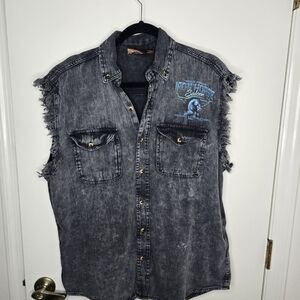 Vance Biker Wear Sleeveless Buttonup XL
